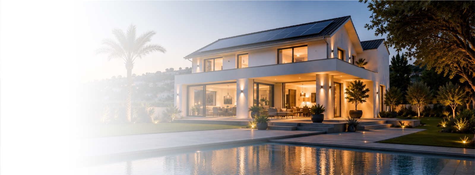 A modern Costa Blanca home with solar, climate, smart lighting and security — everything Viva Home Tech builds